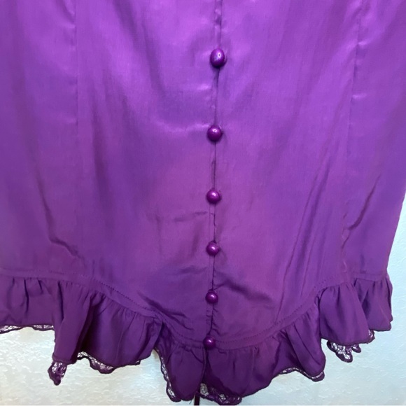 SCARLET DARKNESS Renaissance Goth Short Puff Sleeve Sweetheart Collar Corset Top - Picture 4 of 16